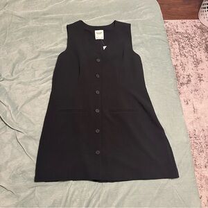 Abercrombie & Fitch Black Button-Front Mini Dress